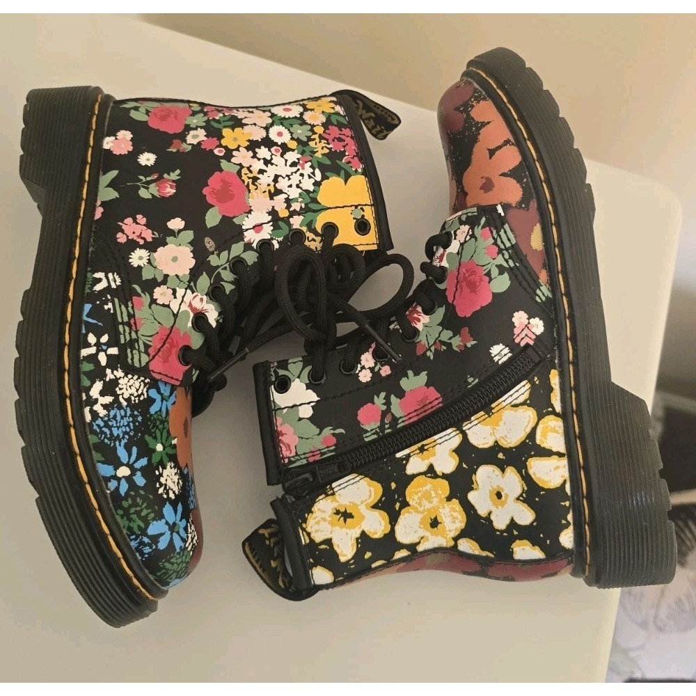 Dr. Martens Youth 1460 J Floral Mash Up Lace Up Boots US 1 - Picture 6 of 10